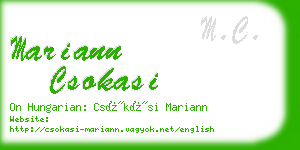 mariann csokasi business card